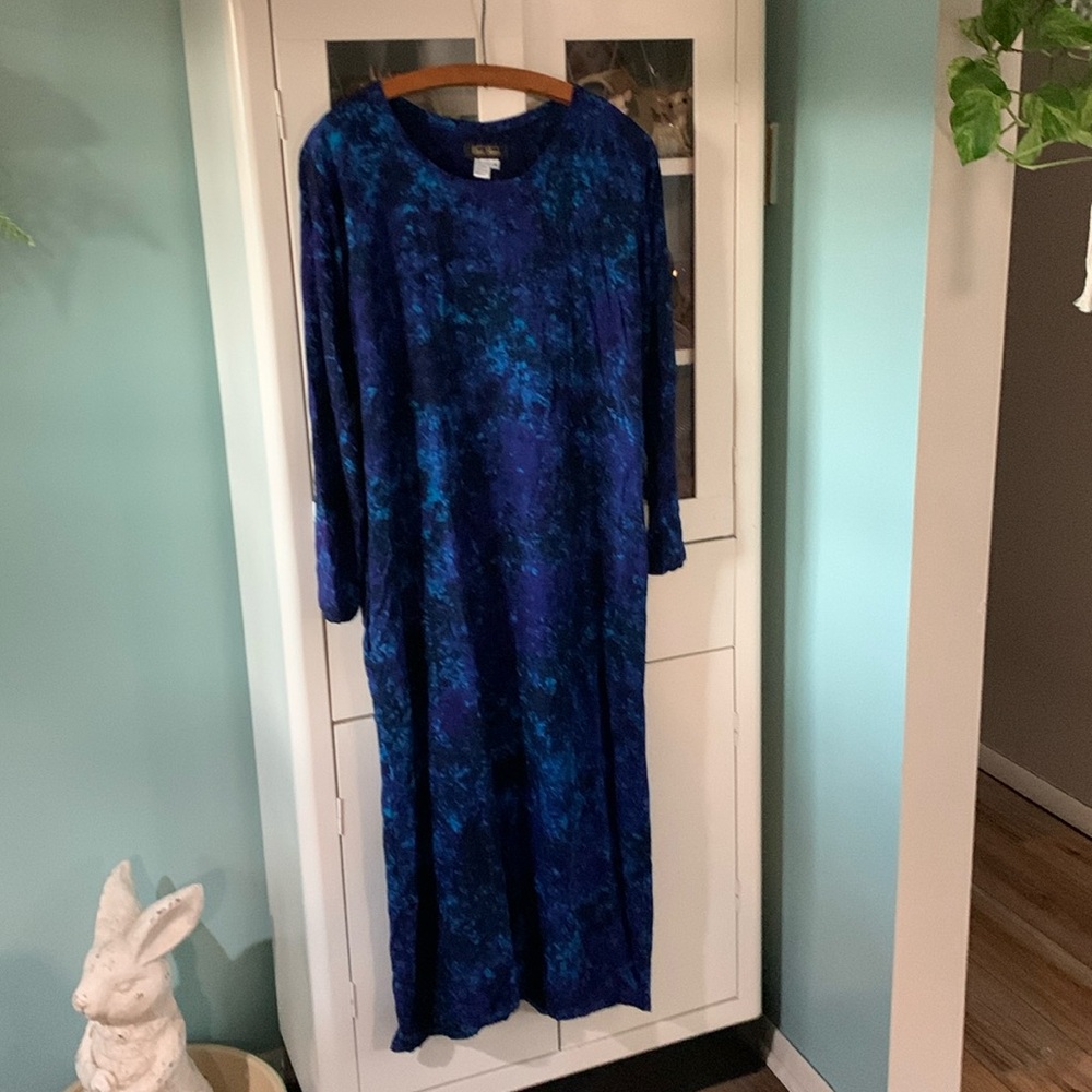 Blue Hand sz M dress euc pockets. The colors in this are beautiful!